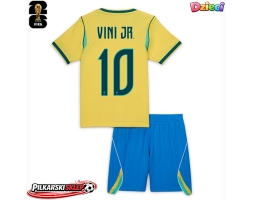 Brazylia Vinicius Junior #10 Koszulka Podstawowa dzieci MŚ 2026 Krótki Rękaw (+ krótkie spodenki)