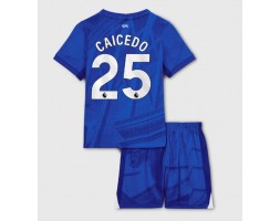 Chelsea Moises Caicedo #25 Koszulka Podstawowa dzieci 2025-26 Krótki Rękaw (+ krótkie spodenki)