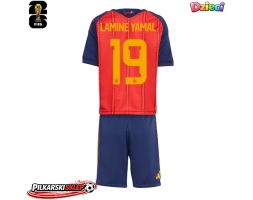 Hiszpania Lamine Yamal #19 Koszulka Podstawowa dzieci MŚ 2026 Krótki Rękaw (+ krótkie spodenki)