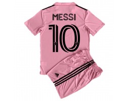 Inter Miami Lionel Messi #10 Koszulka Podstawowa dzieci 2023-24 Krótki Rękaw (+ krótkie spodenki)