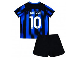 Inter Milan Lautaro Martinez #10 Koszulka Podstawowa dzieci 2023-24 Krótki Rękaw (+ krótkie spodenki)