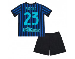 Inter Milan Nicolo Barella #23 Koszulka Podstawowa dzieci 2025-26 Krótki Rękaw (+ krótkie spodenki)