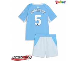 Manchester City Elliot Anderson #5 Koszulka Podstawowa dzieci 2026-27 Krótki Rękaw (+ krótkie spodenki)