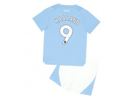 Manchester City Erling Haaland #9 Koszulka Podstawowa dzieci 2023-24 Krótki Rękaw (+ krótkie spodenki)