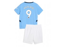 Manchester City Erling Haaland #9 Koszulka Podstawowa dzieci 2024-25 Krótki Rękaw (+ krótkie spodenki)