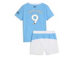 Manchester City Erling Haaland #9 Koszulka Podstawowa dzieci 2025-26 Krótki Rękaw (+ krótkie spodenki)