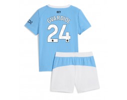 Manchester City Josko Gvardiol #24 Koszulka Podstawowa dzieci 2025-26 Krótki Rękaw (+ krótkie spodenki)