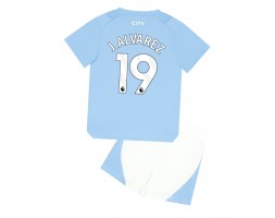 Manchester City Julian Alvarez #19 Koszulka Podstawowa dzieci 2023-24 Krótki Rękaw (+ krótkie spodenki)