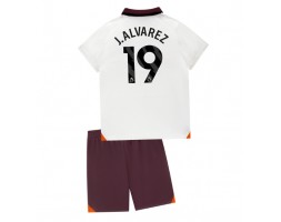 Manchester City Julian Alvarez #19 Koszulka Wyjazdowa dzieci 2023-24 Krótki Rękaw (+ krótkie spodenki)