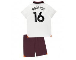 Manchester City Rodri Hernandez #16 Koszulka Wyjazdowa dzieci 2023-24 Krótki Rękaw (+ krótkie spodenki)