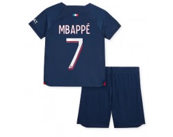 Paris Saint-Germain Kylian Mbappe #7 Koszulka Podstawowa dzieci 2023-24 Krótki Rękaw (+ krótkie spodenki)