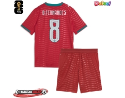Portugalia Bruno Fernandes #8 Koszulka Podstawowa dzieci MŚ 2026 Krótki Rękaw (+ krótkie spodenki)
