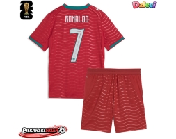Portugalia Cristiano Ronaldo #7 Koszulka Podstawowa dzieci MŚ 2026 Krótki Rękaw (+ krótkie spodenki)