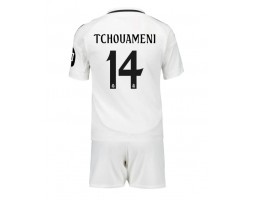 Real Madrid Aurelien Tchouameni #14 Koszulka Podstawowa dzieci 2024-25 Krótki Rękaw (+ krótkie spodenki)