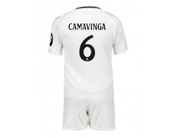 Real Madrid Eduardo Camavinga #6 Koszulka Podstawowa dzieci 2024-25 Krótki Rękaw (+ krótkie spodenki)