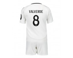 Real Madrid Federico Valverde #8 Koszulka Podstawowa dzieci 2024-25 Krótki Rękaw (+ krótkie spodenki)