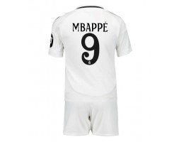 Real Madrid Kylian Mbappe #9 Koszulka Podstawowa dzieci 2024-25 Krótki Rękaw (+ krótkie spodenki)