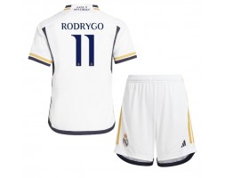 Real Madrid Rodrygo Goes #11 Koszulka Podstawowa dzieci 2023-24 Krótki Rękaw (+ krótkie spodenki)