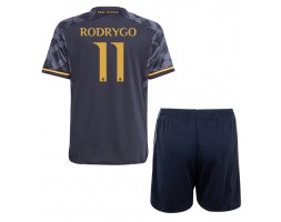 Real Madrid Rodrygo Goes #11 Koszulka Wyjazdowa dzieci 2023-24 Krótki Rękaw (+ krótkie spodenki)