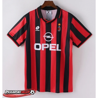 AC Milan 1995-1996 Koszulka Retro Podstawowa Krótki Rękaw