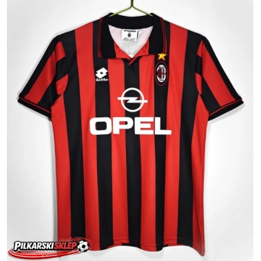 AC Milan 1996-1997 Koszulka Retro Podstawowa Krótki Rękaw