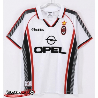 AC Milan 1997-1998 Koszulka Retro Wyjazdowa Krótki Rękaw
