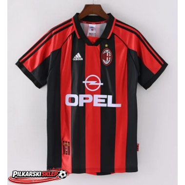 AC Milan 1998-1999 Koszulka Retro Podstawowa Krótki Rękaw