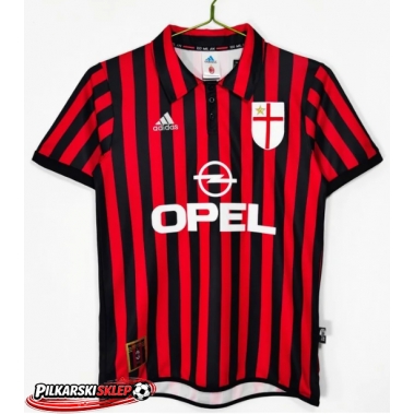 AC Milan 1999-2000 Koszulka Retro Podstawowa Krótki Rękaw