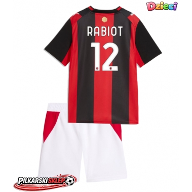 AC Milan Adrien Rabiot #12 Koszulka Podstawowa dzieci 2026-27 Krótki Rękaw (+ krótkie spodenki)