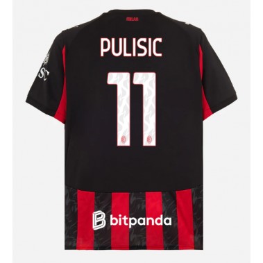 AC Milan Christian Pulisic #11 Koszulka Podstawowa 2025-26 Krótki Rękaw AC Milan Christian Pulisic #11 Koszulka Podstawowa 2025-26 Krótki Rękaw