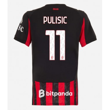 AC Milan Christian Pulisic #11 Koszulka Podstawowa damskie 2025-26 Krótki Rękaw