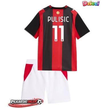 AC Milan Christian Pulisic #11 Koszulka Podstawowa dzieci 2026-27 Krótki Rękaw (+ krótkie spodenki)