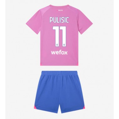 AC Milan Christian Pulisic #11 Koszulka Trzecia dzieci 2023-24 Krótki Rękaw (+ krótkie spodenki)