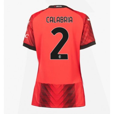 AC Milan Davide Calabria #2 Koszulka Podstawowa damskie 2023-24 Krótki Rękaw