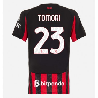 AC Milan Fikayo Tomori #23 Koszulka Podstawowa damskie 2025-26 Krótki Rękaw