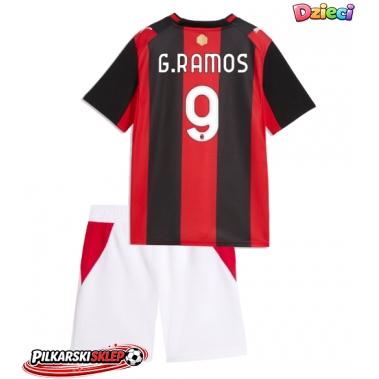 AC Milan Goncalo Ramos #9 Koszulka Podstawowa dzieci 2026-27 Krótki Rękaw (+ krótkie spodenki)