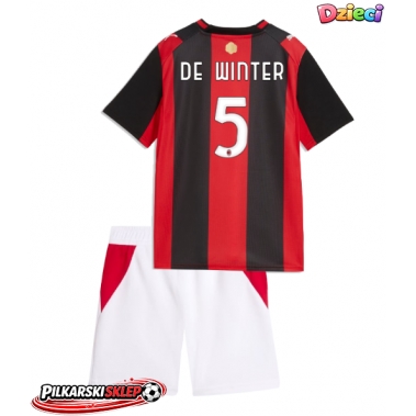AC Milan Koni De Winter #5 Koszulka Podstawowa dzieci 2026-27 Krótki Rękaw (+ krótkie spodenki)