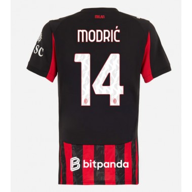 AC Milan Luka Modric #14 Koszulka Podstawowa damskie 2025-26 Krótki Rękaw AC Milan Luka Modric #14 Koszulka Podstawowa damskie 2025-26 Krótki Rękaw