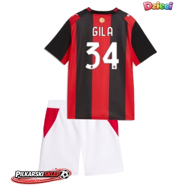 AC Milan Mario Gila #34 Koszulka Podstawowa dzieci 2026-27 Krótki Rękaw (+ krótkie spodenki)