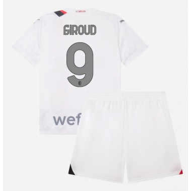 AC Milan Olivier Giroud #9 Koszulka Wyjazdowa dzieci 2023-24 Krótki Rękaw (+ krótkie spodenki)