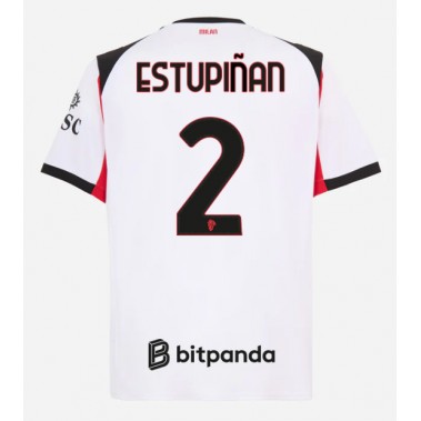 AC Milan Pervis Estupinan #2 Koszulka Wyjazdowa 2025-26 Krótki Rękaw AC Milan Pervis Estupinan #2 Koszulka Wyjazdowa 2025-26 Krótki Rękaw