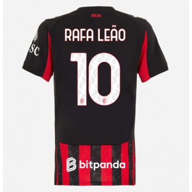 AC Milan Rafael Leao #10 Koszulka Podstawowa damskie 2025-26 Krótki Rękaw