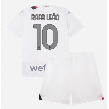 AC Milan Rafael Leao #10 Koszulka Wyjazdowa dzieci 2023-24 Krótki Rękaw (+ krótkie spodenki)