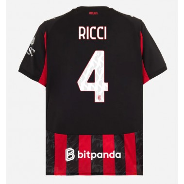AC Milan Samuele Ricci #4 Koszulka Podstawowa 2025-26 Krótki Rękaw