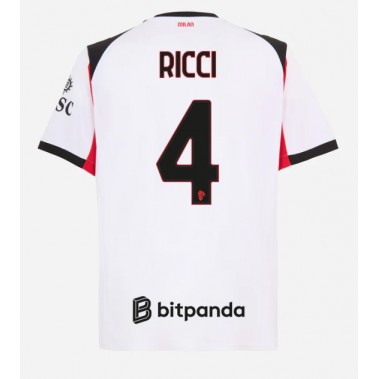 AC Milan Samuele Ricci #4 Koszulka Wyjazdowa 2025-26 Krótki Rękaw
