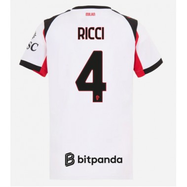 AC Milan Samuele Ricci #4 Koszulka Wyjazdowa damskie 2025-26 Krótki Rękaw AC Milan Samuele Ricci #4 Koszulka Wyjazdowa damskie 2025-26 Krótki Rękaw