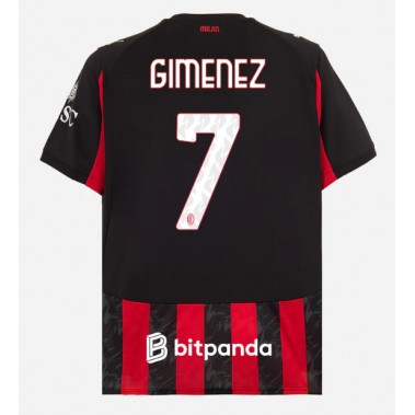 AC Milan Santiago Gimenez #7 Koszulka Podstawowa 2025-26 Krótki Rękaw AC Milan Santiago Gimenez #7 Koszulka Podstawowa 2025-26 Krótki Rękaw