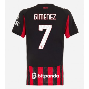 AC Milan Santiago Gimenez #7 Koszulka Podstawowa damskie 2025-26 Krótki Rękaw
