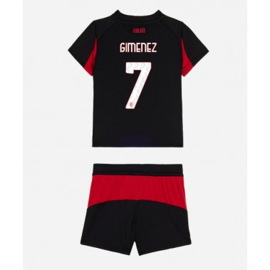 AC Milan Santiago Gimenez #7 Koszulka Podstawowa dzieci 2025-26 Krótki Rękaw (+ krótkie spodenki) AC Milan Santiago Gimenez #7 Koszulka Podstawowa dzieci 2025-26 Krótki Rękaw (+ krótkie spodenki)
