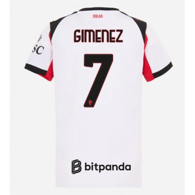 AC Milan Santiago Gimenez #7 Koszulka Wyjazdowa damskie 2025-26 Krótki Rękaw